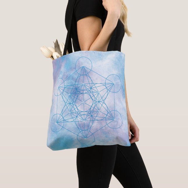 Metatron’s Cube Sacred Geometry Tote Bag (Close Up)
