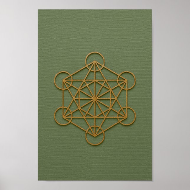 Metatron’s Cube Sage & Copper Poster (Front)