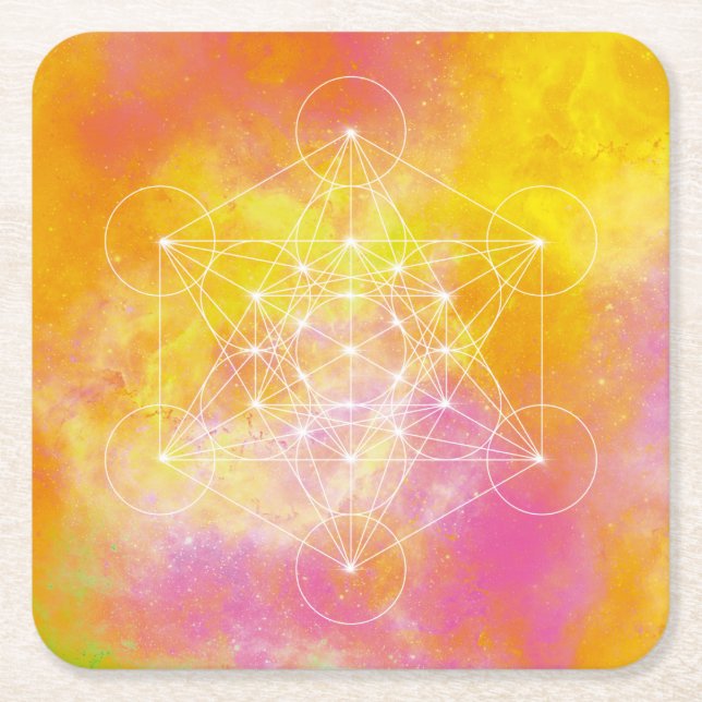 Metatron Square Paper Coaster (Front)