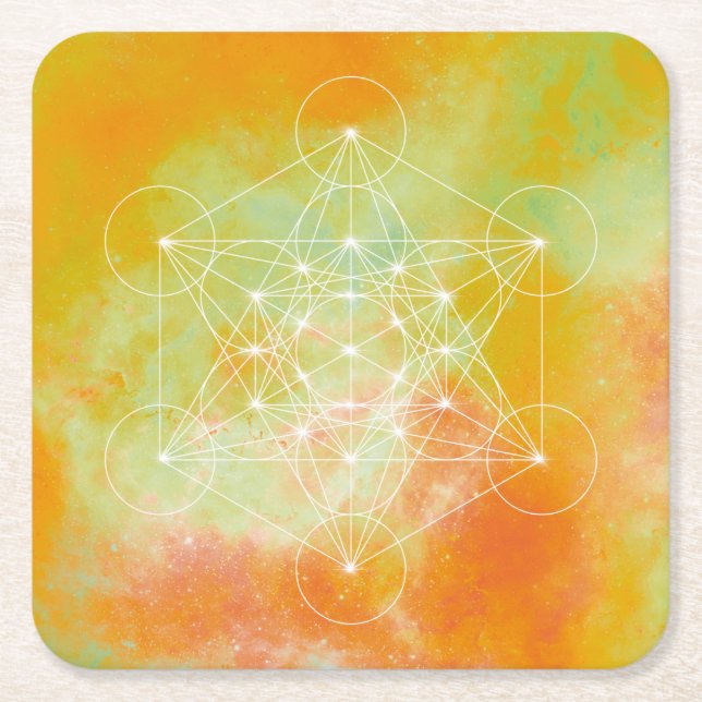 Metatron Square Paper Coaster (Front)