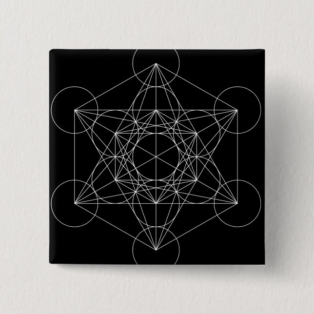 Metatron's Cube 15 Cm Square Badge (Front)
