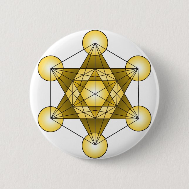 Metatron's Cube 6 Cm Round Badge (Front)