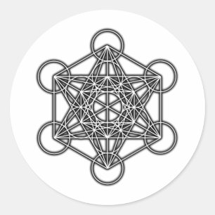 Metatron's Cube (Black) Classic Round Sticker