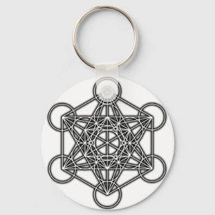 Metatron's Cube (Black) Key Ring