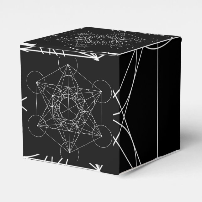 Metatron's Cube Black & White Favour Box (Front Side)