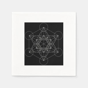 Metatron's Cube Black & White Napkin