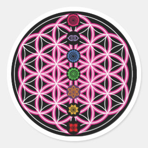 Metatrons Cube, Chakras, Cosmic Energy Centres  Classic Round Sticker