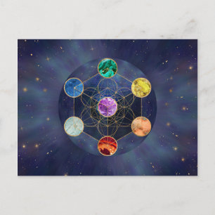 Metatron's Cube Chakras Sacred Geometry Postcard