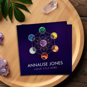 Metatron's Cube Chakras Sacred Geometry  Square Business Card