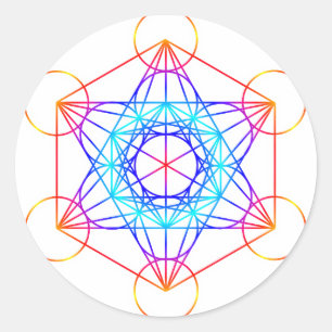 Metatron's Cube (Colour 2) Classic Round Sticker