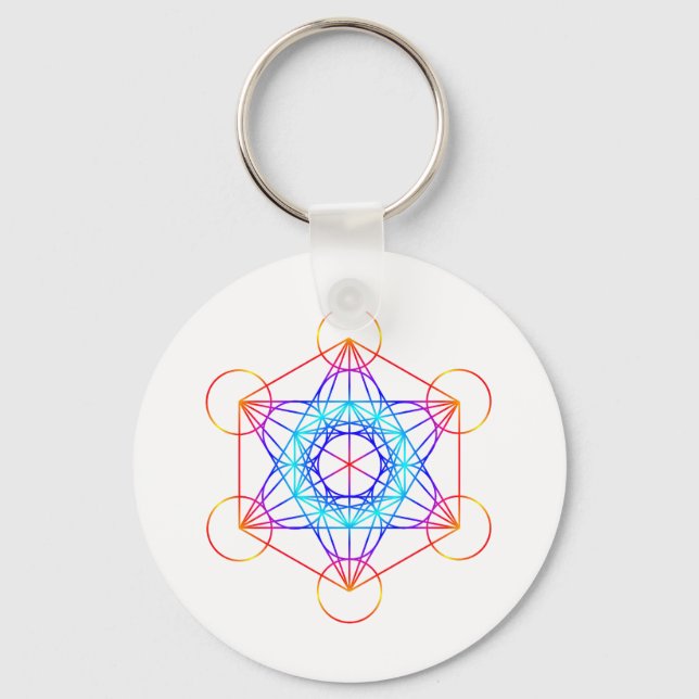 Metatron's Cube (Colour 2) Key Ring (Front)