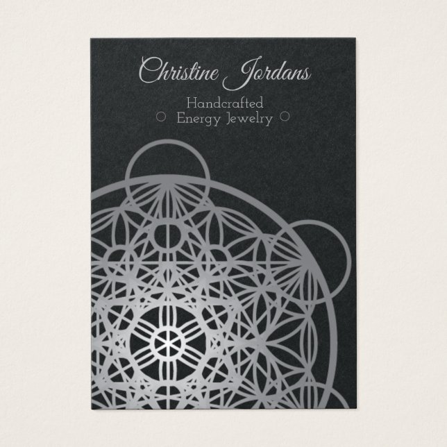 Metatron's Cube Flower of Life Earring Card (Front)