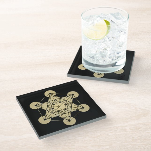 Metatron's Cube Glass Coaster (Angled)