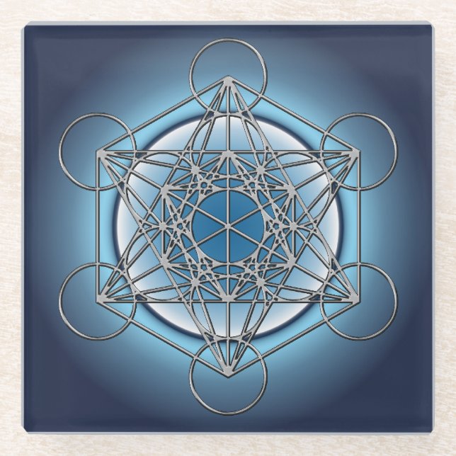 Metatrons Cube Glass Coaster (Front)