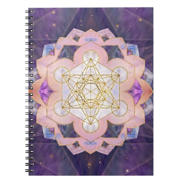 Metatron's Cube in Gemstone lotus Notebook (Front)
