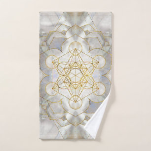 Metatron's Cube in lotus Sacred Geometry Bath Towel Set