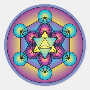 Metatron's Cube Merkaba Classic Round Sticker