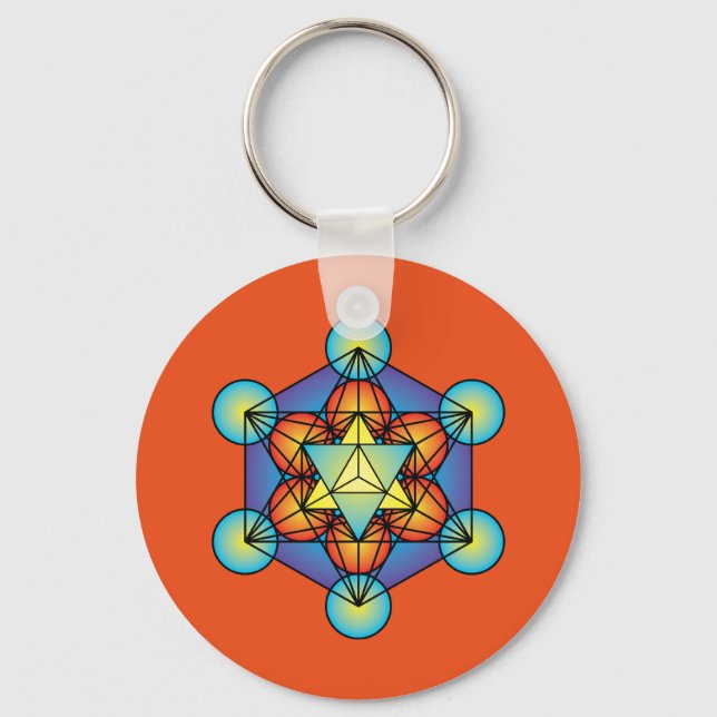 Metatron's Cube Merkaba Key Ring (Front)