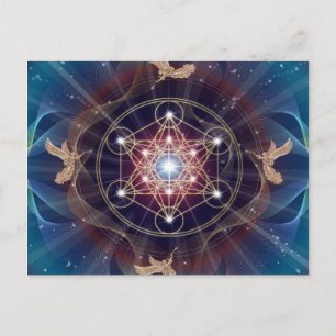 Metatron's Cube - Merkabah - Sacred Geometry Postcard