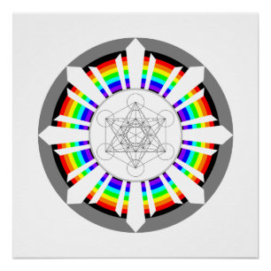 Metatron's Cube Rainbow Prism Poster