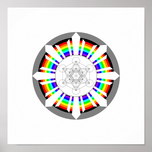 Metatron's Cube Rainbow Prism Poster (Front)