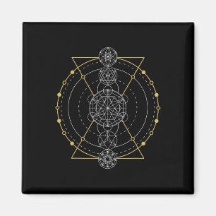 Metatron's Cube Sacred Geometry Fruit Of Life Spir Magnet