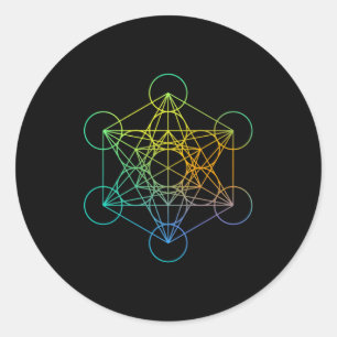 Metatrons Cube Sacred Geometry Funny Family Retro Classic Round Sticker