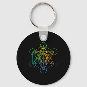 Metatrons Cube Sacred Geometry Funny Family Retro  Key Ring