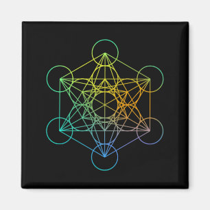 Metatrons Cube Sacred Geometry Funny Family Retro  Magnet