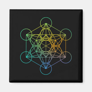 Metatrons Cube Sacred Geometry Funny Family Retro  Magnet