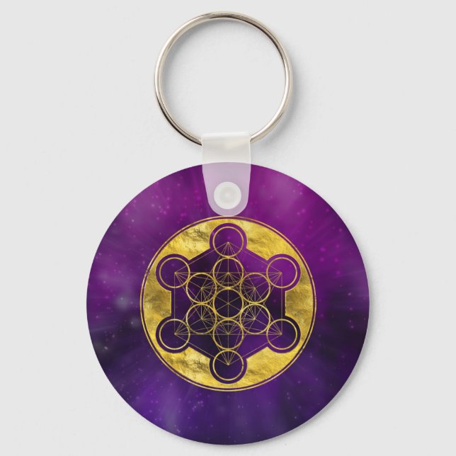 Metatron's Cube Sacred Geometry Key Ring (Front)