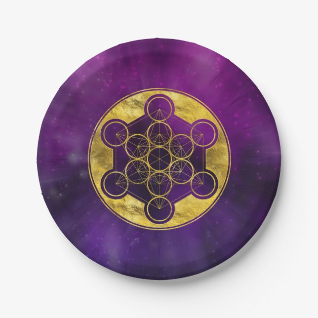 Metatron's Cube Sacred Geometry Paper Plate (Front)