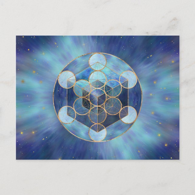Metatron's Cube Sacred Geometry Postcard (Front)