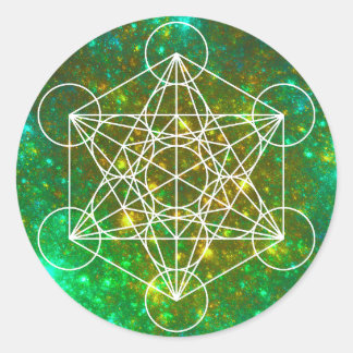 Metatron's Cube, Sacred Geometry, Spiritual Symbol Classic Round Sticker