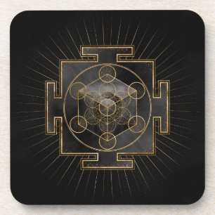 Metatron's Cube Sri Yantra Sacred Geometry Coaster