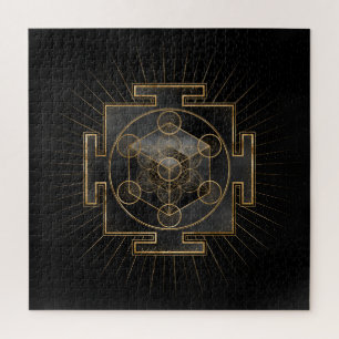 Metatron's Cube Sri Yantra Sacred Geometry Jigsaw Puzzle
