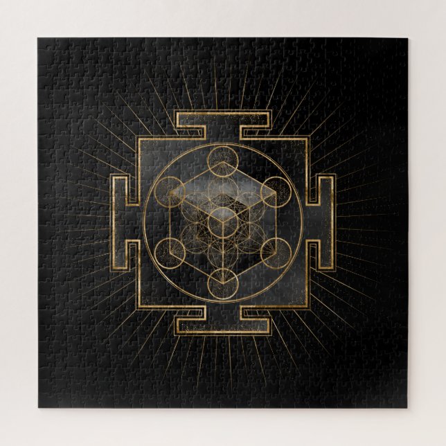 Metatron's Cube Sri Yantra Sacred Geometry Jigsaw Puzzle (Vertical)