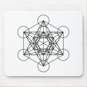 Metatron's Cube (White) Mouse Pad