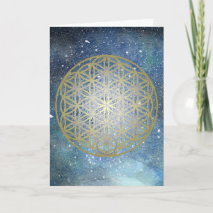 Metatron's Cube with Flower of Life Card