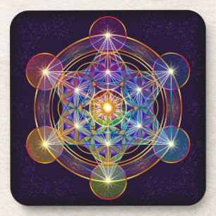 Metatron's Cube with Flower of Life Coaster