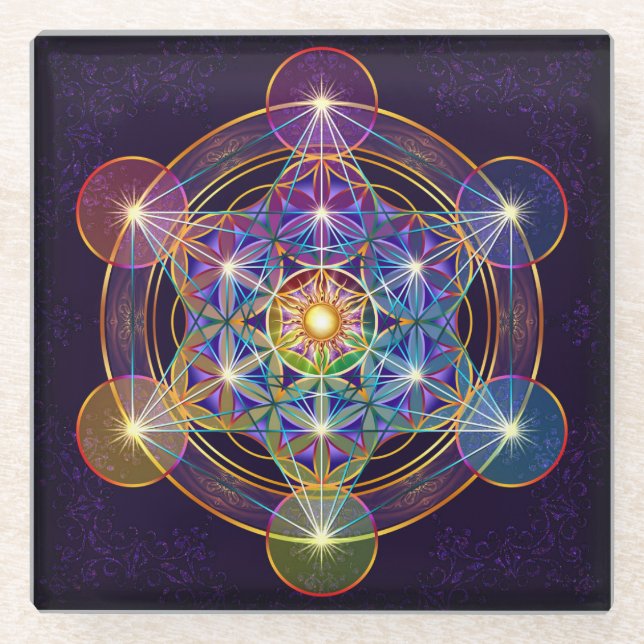 Metatron's Cube with Flower of Life Coaster (Front)