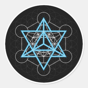 Metatrons dice - Merkaba  Classic Round Sticker