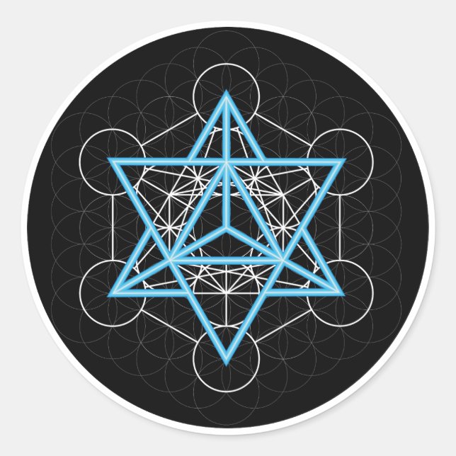 Metatrons dice - Merkaba  Classic Round Sticker (Front)