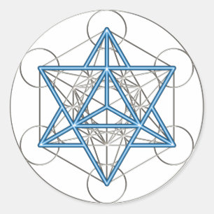 Metatrons dice - Merkaba - star tetrahedron Classic Round Sticker