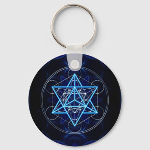 Metatrons dice - Merkaba - star tetrahedron Key Ring