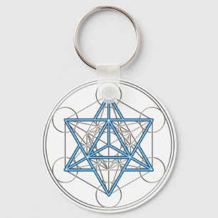 Metatrons dice - Merkaba - star tetrahedron Key Ring