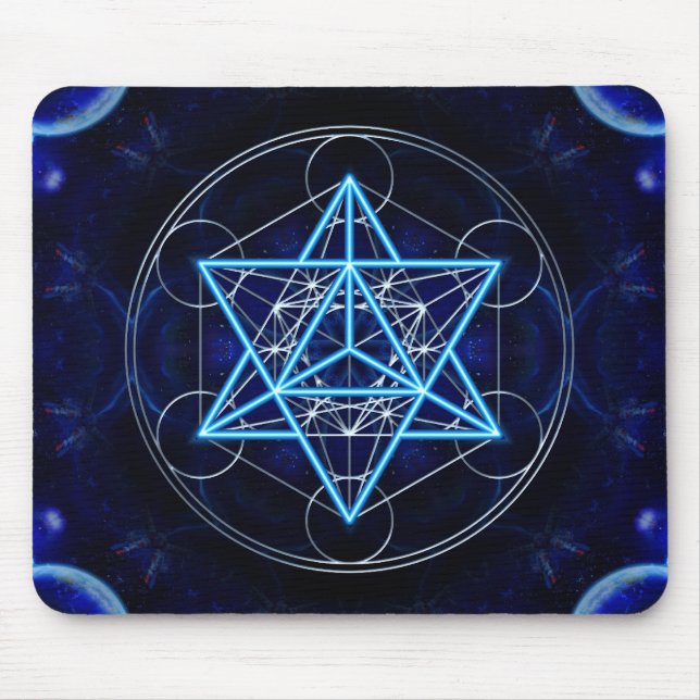 Metatrons dice - Merkaba - star tetrahedron Mouse Pad (Front)