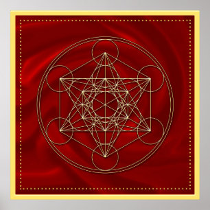 Metatrons dice - Merkaba - star tetrahedron Poster