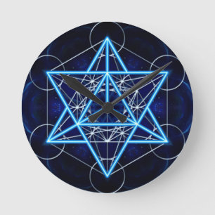 Metatrons dice - Merkaba - star tetrahedron Round Clock