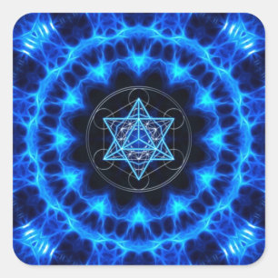 Metatrons dice - Merkaba - star tetrahedron Square Sticker